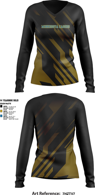 Womens Long Sleeve Vneck Shirt, Minnesota Cagers, Women's Basketball, Teamtime, Team time, sublimation, custom sports apparel, team uniforms, spirit wear, spiritwear, sports uniforms, custom shirts, team store, custom team store, fundraiser sports, apparel fundraiser