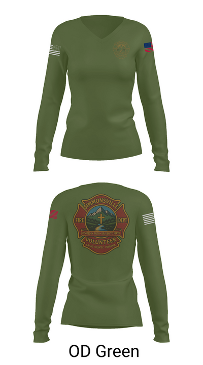 Simmonsville VFD 9385181 Women's Long Sleeve V-neck Shirt - 57