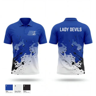 Short Sleeve Performance Polo, Lisbon Blue Devils, Women's Basketball, Teamtime, Team time, sublimation, custom sports apparel, team uniforms, spirit wear, spiritwear, sports uniforms, custom shirts, team store, custom team store, fundraiser sports, apparel fundraiser