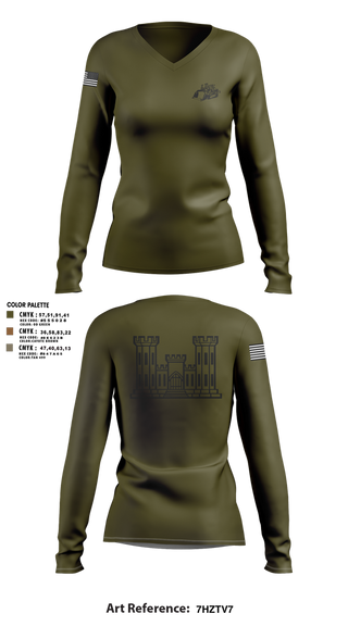 Womens Long Sleeve Vneck Shirt, TCC, National Guard, Teamtime, Team time, sublimation, custom sports apparel, team uniforms, spirit wear, spiritwear, sports uniforms, custom shirts, team store, custom team store, fundraiser sports, apparel fundraiser