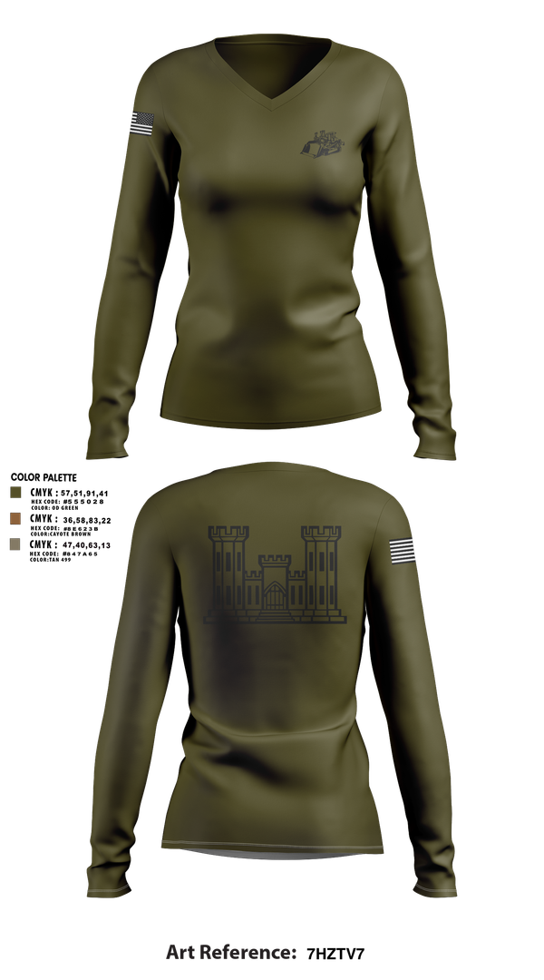 Womens Long Sleeve Vneck Shirt, TCC, National Guard, Teamtime, Team time, sublimation, custom sports apparel, team uniforms, spirit wear, spiritwear, sports uniforms, custom shirts, team store, custom team store, fundraiser sports, apparel fundraiser