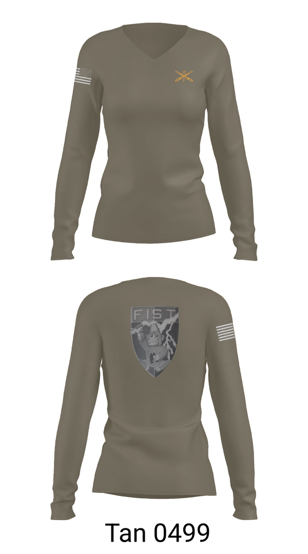 Womens Long Sleeve Vneck Shirt, HHB 113th FA / FIST, , Teamtime, Team time, sublimation, custom sports apparel, team uniforms, spirit wear, spiritwear, sports uniforms, custom shirts, team store, custom team store, fundraiser sports, apparel fundraiser