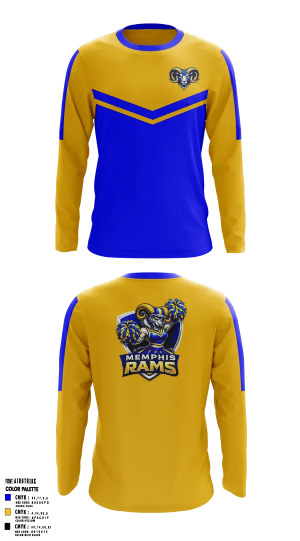 Long Sleeve Performance Shirt, Memphis Rams, , Teamtime, Team time, sublimation, custom sports apparel, team uniforms, spirit wear, spiritwear, sports uniforms, custom shirts, team store, custom team store, fundraiser sports, apparel fundraiser