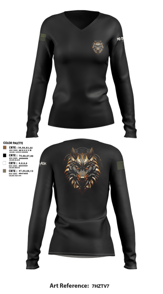 Women's Long Sleeve Vneck Shirt, 501st BSBWolfpack, Army, Teamtime, Team time, sublimation, custom sports apparel, team uniforms, spirit wear, spiritwear, sports uniforms, custom shirts, team store, custom team store, fundraiser sports, apparel fundraiser