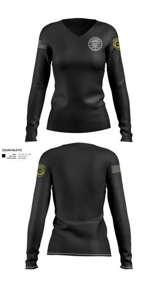 Womens Long Sleeve Vneck Shirt, Robstown Police Department, Police, Teamtime, Team time, sublimation, custom sports apparel, team uniforms, spirit wear, spiritwear, sports uniforms, custom shirts, team store, custom team store, fundraiser sports, apparel fundraiser