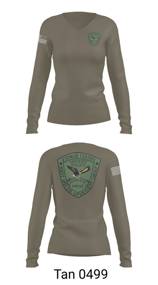 Womens Long Sleeve Vneck Shirt, Etowah County JSOG, , Teamtime, Team time, sublimation, custom sports apparel, team uniforms, spirit wear, spiritwear, sports uniforms, custom shirts, team store, custom team store, fundraiser sports, apparel fundraiser