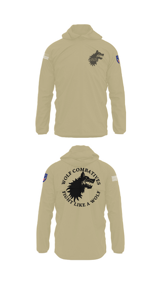 Windbreaker, Wolf Combatives, Army, Teamtime, Team time, sublimation, custom sports apparel, team uniforms, spirit wear, spiritwear, sports uniforms, custom shirts, team store, custom team store, fundraiser sports, apparel fundraiser