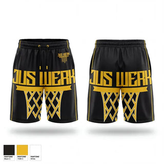 Mens Reversible Basketball Shorts, Jus Werk, Men's Basketball, Teamtime, Team time, sublimation, custom sports apparel, team uniforms, spirit wear, spiritwear, sports uniforms, custom shirts, team store, custom team store, fundraiser sports, apparel fundraiser