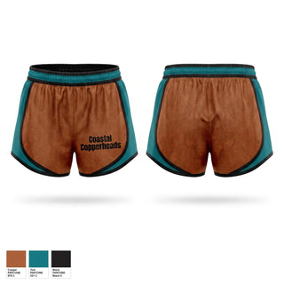 Womens Shorts, Coastal Copperheads, Baseball, Teamtime, Team time, sublimation, custom sports apparel, team uniforms, spirit wear, spiritwear, sports uniforms, custom shirts, team store, custom team store, fundraiser sports, apparel fundraiser