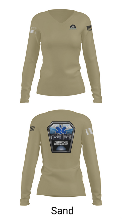 Union Medical Services 64741548 Women's Long Sleeve V-neck Shirt - 97