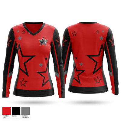 Space Coast Stars Women's Long Sleeve V-neck Shirt - 1