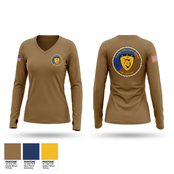 Womens Long Sleeve Vneck Shirt, MSRON 1, Navy, Teamtime, Team time, sublimation, custom sports apparel, team uniforms, spirit wear, spiritwear, sports uniforms, custom shirts, team store, custom team store, fundraiser sports, apparel fundraiser