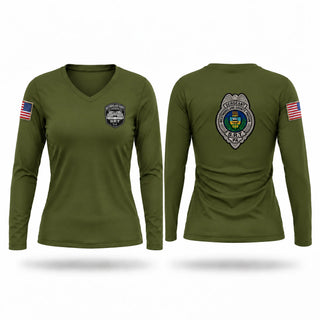 Womens Long Sleeve Vneck Shirt, WCP SRT, Police, Teamtime, Team time, sublimation, custom sports apparel, team uniforms, spirit wear, spiritwear, sports uniforms, custom shirts, team store, custom team store, fundraiser sports, apparel fundraiser