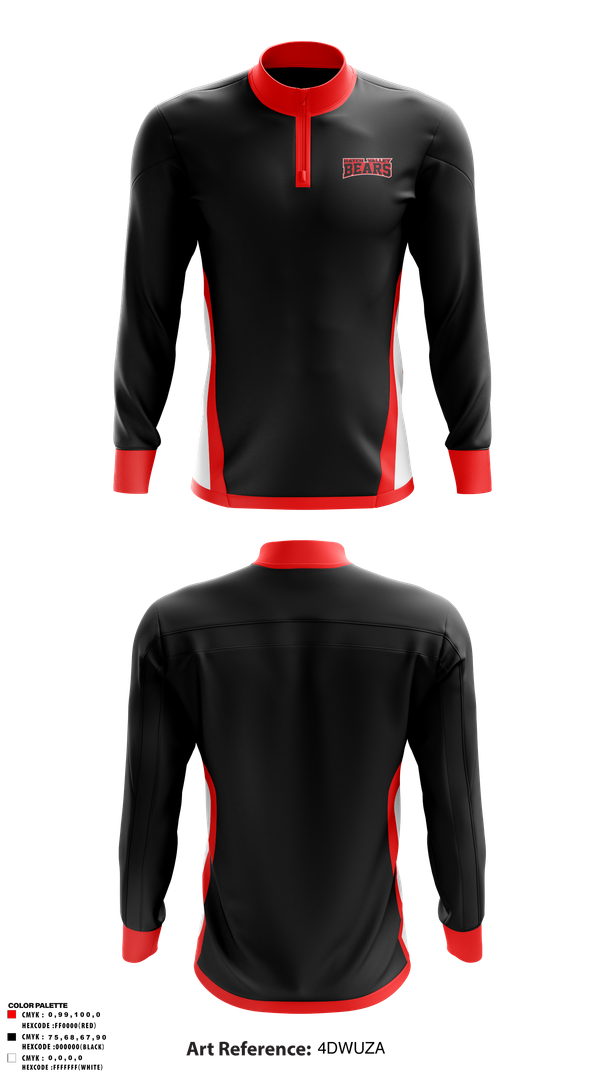 Quarter Zip Jacket, Hatch Valley Bears, Men's Basketball, Teamtime, Team time, sublimation, custom sports apparel, team uniforms, spirit wear, spiritwear, sports uniforms, custom shirts, team store, custom team store, fundraiser sports, apparel fundraiser