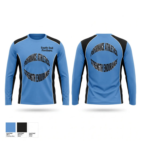 Long Sleeve Performance Shirt, South End Panthers, Baseball, Teamtime, Team time, sublimation, custom sports apparel, team uniforms, spirit wear, spiritwear, sports uniforms, custom shirts, team store, custom team store, fundraiser sports, apparel fundraiser