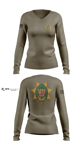Womens Long Sleeve Vneck Shirt, SBC Campus Safety, Police, Teamtime, Team time, sublimation, custom sports apparel, team uniforms, spirit wear, spiritwear, sports uniforms, custom shirts, team store, custom team store, fundraiser sports, apparel fundraiser