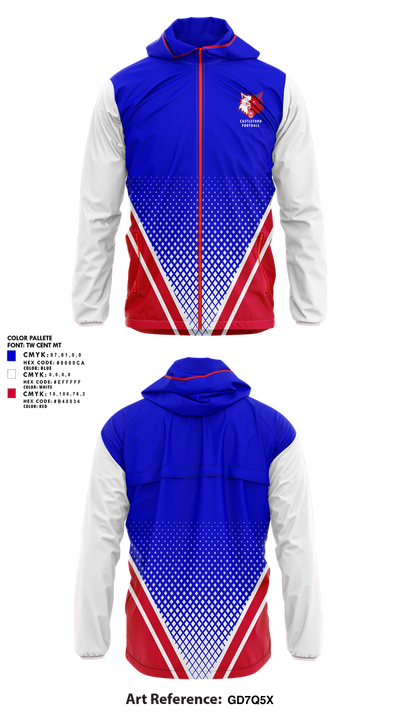 Castleford High School Football 62793414 Windbreaker - 1
