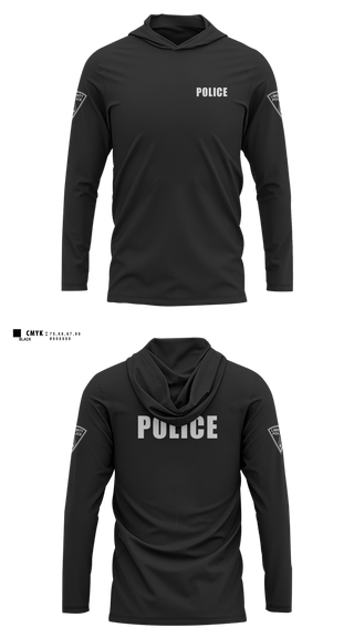 Long Sleeve Performance Shirt with hood, LPD, Police, Teamtime, Team time, sublimation, custom sports apparel, team uniforms, spirit wear, spiritwear, sports uniforms, custom shirts, team store, custom team store, fundraiser sports, apparel fundraiser