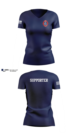 Womens Short Sleeve Vneck Shirt, Rice Fire Dept, Fire Department, Teamtime, Team time, sublimation, custom sports apparel, team uniforms, spirit wear, spiritwear, sports uniforms, custom shirts, team store, custom team store, fundraiser sports, apparel fundraiser