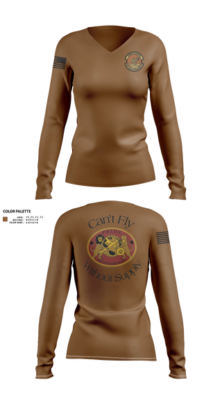 Womens Long Sleeve Vneck Shirt, 166 Supply, Air Force, Teamtime, Team time, sublimation, custom sports apparel, team uniforms, spirit wear, spiritwear, sports uniforms, custom shirts, team store, custom team store, fundraiser sports, apparel fundraiser