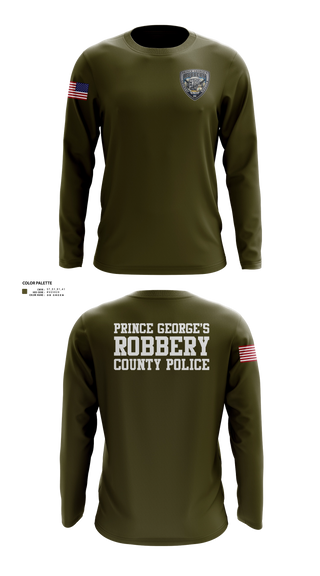 Long Sleeve Performance Shirt, Prince George's County Police Robbery Unit, Police, Teamtime, Team time, sublimation, custom sports apparel, team uniforms, spirit wear, spiritwear, sports uniforms, custom shirts, team store, custom team store, fundraiser sports, apparel fundraiser