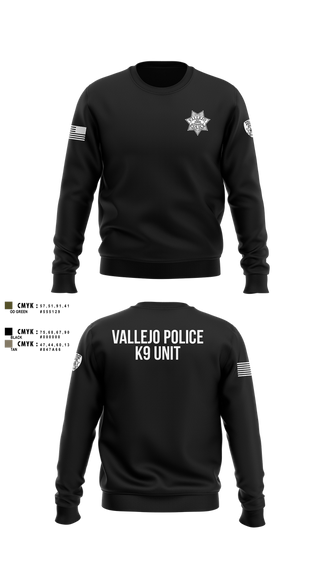 Crew Neck Sweatshirt, Vallejo PD K9 Unit, , Teamtime, Team time, sublimation, custom sports apparel, team uniforms, spirit wear, spiritwear, sports uniforms, custom shirts, team store, custom team store, fundraiser sports, apparel fundraiser