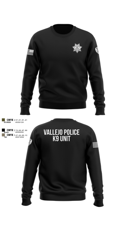 Vallejo PD K9 Unit 19509395 Crew Neck Sweatshirt - 100