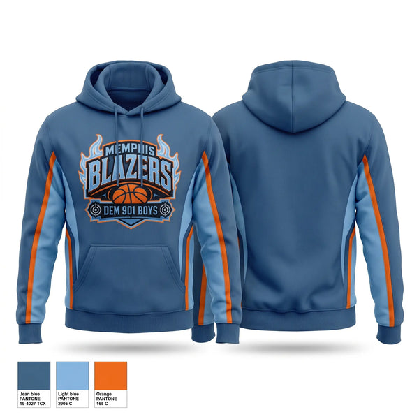 Hoodie, Memphis Blazers, Men's Basketball, Teamtime, Team time, sublimation, custom sports apparel, team uniforms, spirit wear, spiritwear, sports uniforms, custom shirts, team store, custom team store, fundraiser sports, apparel fundraiser