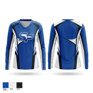 Womens Long Sleeve Vneck Shirt, Eagles, , Teamtime, Team time, sublimation, custom sports apparel, team uniforms, spirit wear, spiritwear, sports uniforms, custom shirts, team store, custom team store, fundraiser sports, apparel fundraiser