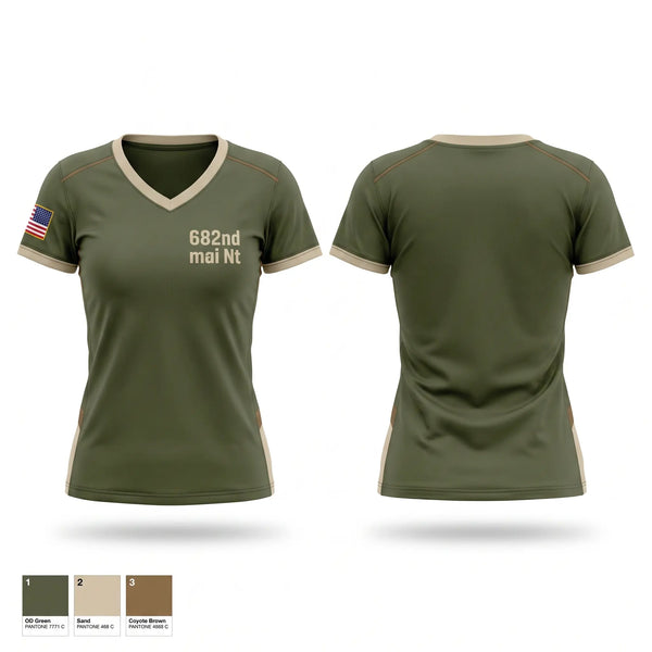 Womens Short Sleeve Vneck Shirt, 682nd mai. Nt, Army, Teamtime, Team time, sublimation, custom sports apparel, team uniforms, spirit wear, spiritwear, sports uniforms, custom shirts, team store, custom team store, fundraiser sports, apparel fundraiser