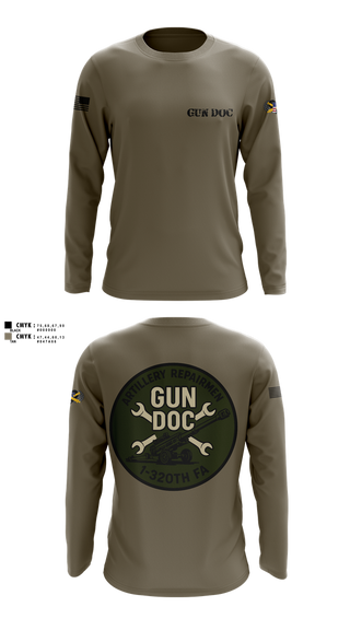 Long Sleeve Performance Shirt, ARMT 1-320th Field Artillery, Army, Teamtime, Team time, sublimation, custom sports apparel, team uniforms, spirit wear, spiritwear, sports uniforms, custom shirts, team store, custom team store, fundraiser sports, apparel fundraiser