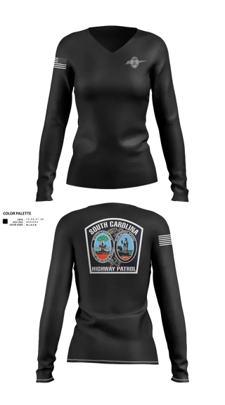 Womens Long Sleeve Vneck Shirt, South Carolina highway patrol, Police, Teamtime, Team time, sublimation, custom sports apparel, team uniforms, spirit wear, spiritwear, sports uniforms, custom shirts, team store, custom team store, fundraiser sports, apparel fundraiser
