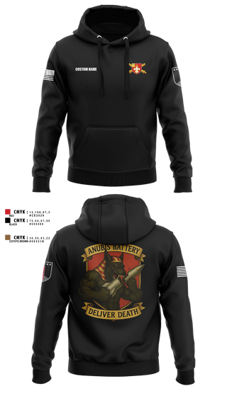Hoodie, Anubis Battery, 3-12 FA, Army, Teamtime, Team time, sublimation, custom sports apparel, team uniforms, spirit wear, spiritwear, sports uniforms, custom shirts, team store, custom team store, fundraiser sports, apparel fundraiser