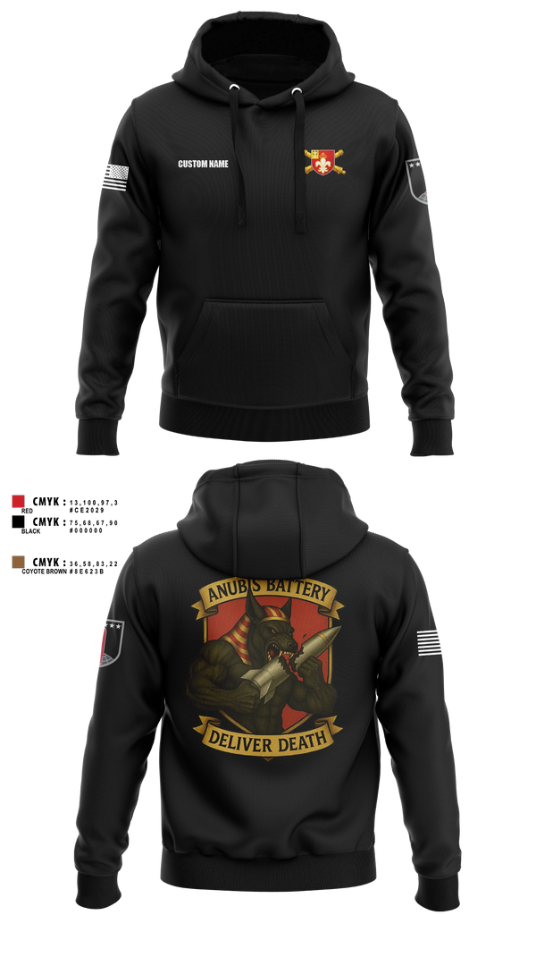 Hoodie, Anubis Battery, 3-12 FA, Army, Teamtime, Team time, sublimation, custom sports apparel, team uniforms, spirit wear, spiritwear, sports uniforms, custom shirts, team store, custom team store, fundraiser sports, apparel fundraiser