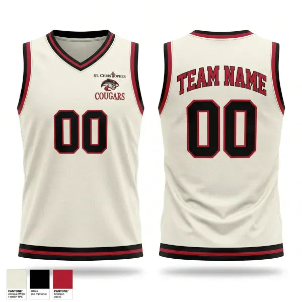 Mens Basketball Jersey, Cougars, Men's Basketball, Teamtime, Team time, sublimation, custom sports apparel, team uniforms, spirit wear, spiritwear, sports uniforms, custom shirts, team store, custom team store, fundraiser sports, apparel fundraiser