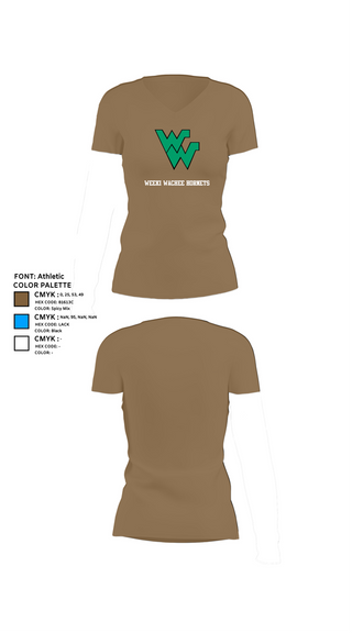 Womens Short Sleeve Vneck Shirt, Weeki Wachee Hornets, Women's Soccer, Teamtime, Team time, sublimation, custom sports apparel, team uniforms, spirit wear, spiritwear, sports uniforms, custom shirts, team store, custom team store, fundraiser sports, apparel fundraiser