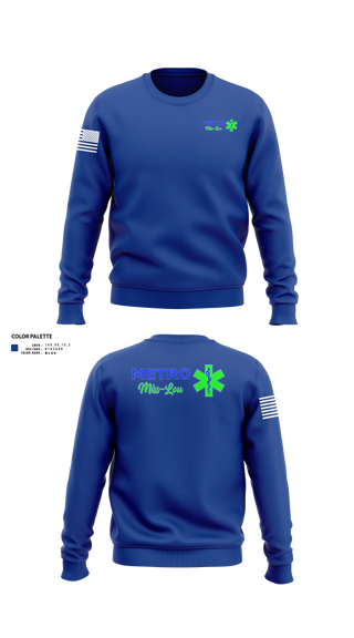 Crew Neck Sweatshirt, Metro miss lou, EMS/EMT, Teamtime, Team time, sublimation, custom sports apparel, team uniforms, spirit wear, spiritwear, sports uniforms, custom shirts, team store, custom team store, fundraiser sports, apparel fundraiser