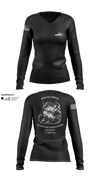 Womens Long Sleeve Vneck Shirt, MOF/MOPO, Army, Teamtime, Team time, sublimation, custom sports apparel, team uniforms, spirit wear, spiritwear, sports uniforms, custom shirts, team store, custom team store, fundraiser sports, apparel fundraiser