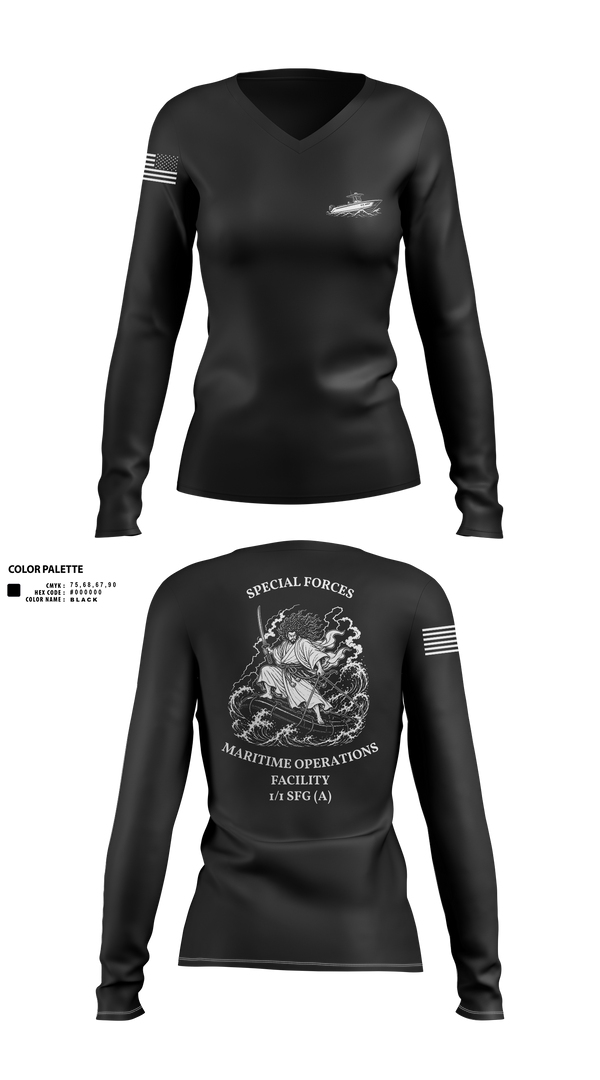 Womens Long Sleeve Vneck Shirt, MOF/MOPO, Army, Teamtime, Team time, sublimation, custom sports apparel, team uniforms, spirit wear, spiritwear, sports uniforms, custom shirts, team store, custom team store, fundraiser sports, apparel fundraiser
