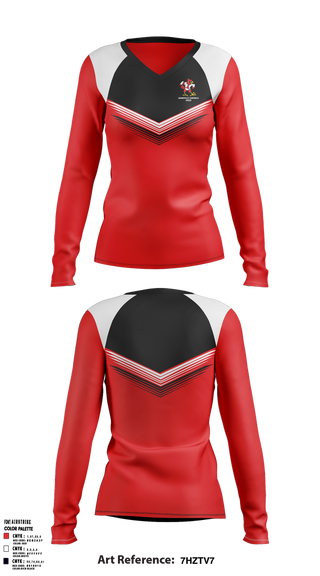 Womens Long Sleeve Vneck Shirt, Adamsville Cardinals Cheer, Cheer, Teamtime, Team time, sublimation, custom sports apparel, team uniforms, spirit wear, spiritwear, sports uniforms, custom shirts, team store, custom team store, fundraiser sports, apparel fundraiser