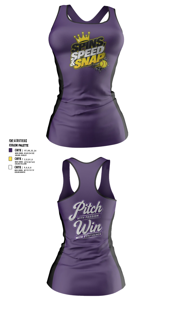 Tank Top, Spins, Speed & Snap Pitching, , Teamtime, Team time, sublimation, custom sports apparel, team uniforms, spirit wear, spiritwear, sports uniforms, custom shirts, team store, custom team store, fundraiser sports, apparel fundraiser