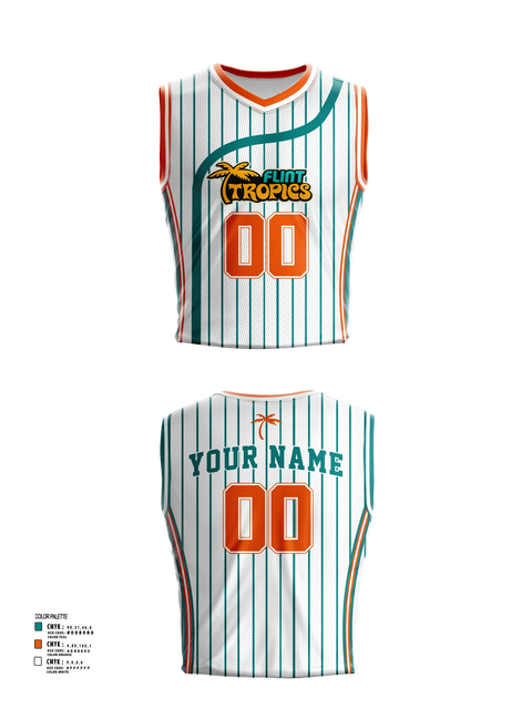 Mens Basketball Jersey, Flint Tropics, , Teamtime, Team time, sublimation, custom sports apparel, team uniforms, spirit wear, spiritwear, sports uniforms, custom shirts, team store, custom team store, fundraiser sports, apparel fundraiser
