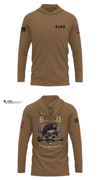 Long Sleeve hooded sunshirt, 3-4 adar, Army, Teamtime, Team time, sublimation, custom sports apparel, team uniforms, spirit wear, spiritwear, sports uniforms, custom shirts, team store, custom team store, fundraiser sports, apparel fundraiser