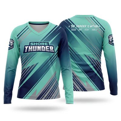 Shore ThunderWicked Woman Welding Women's Long Sleeve V-neck Shirt - 1