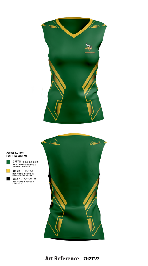 Sleeveless Performance Shirt, Woodbridge Vikings, Women's Volleyball, Teamtime, Team time, sublimation, custom sports apparel, team uniforms, spirit wear, spiritwear, sports uniforms, custom shirts, team store, custom team store, fundraiser sports, apparel fundraiser