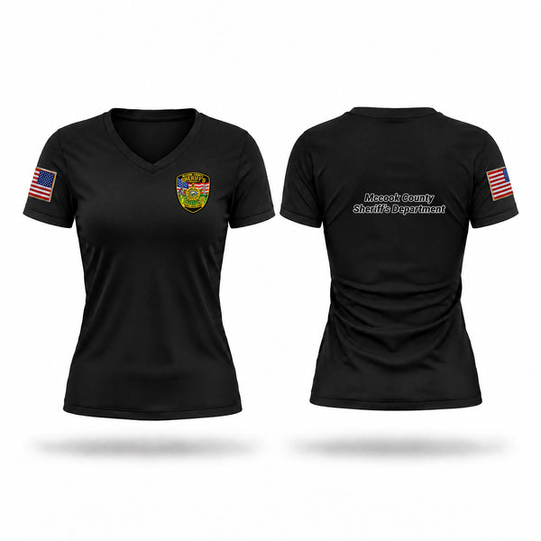 Womens Short Sleeve Vneck Shirt, Mccook County SO, Police, Teamtime, Team time, sublimation, custom sports apparel, team uniforms, spirit wear, spiritwear, sports uniforms, custom shirts, team store, custom team store, fundraiser sports, apparel fundraiser