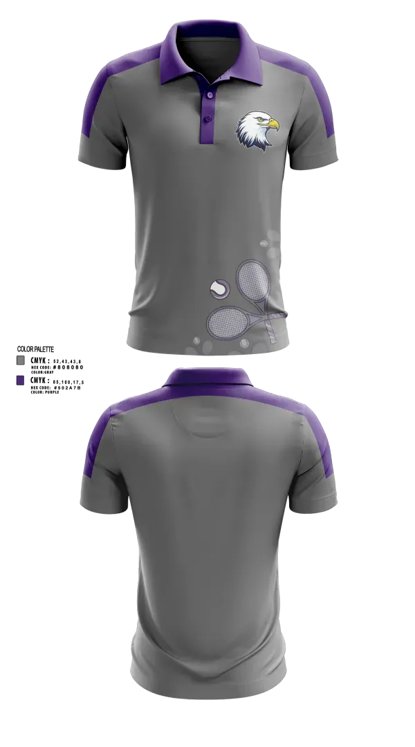 Short Sleeve Performance Polo, Albion Purple Eagles, Tennis, Teamtime, Team time, sublimation, custom sports apparel, team uniforms, spirit wear, spiritwear, sports uniforms, custom shirts, team store, custom team store, fundraiser sports, apparel fundraiser
