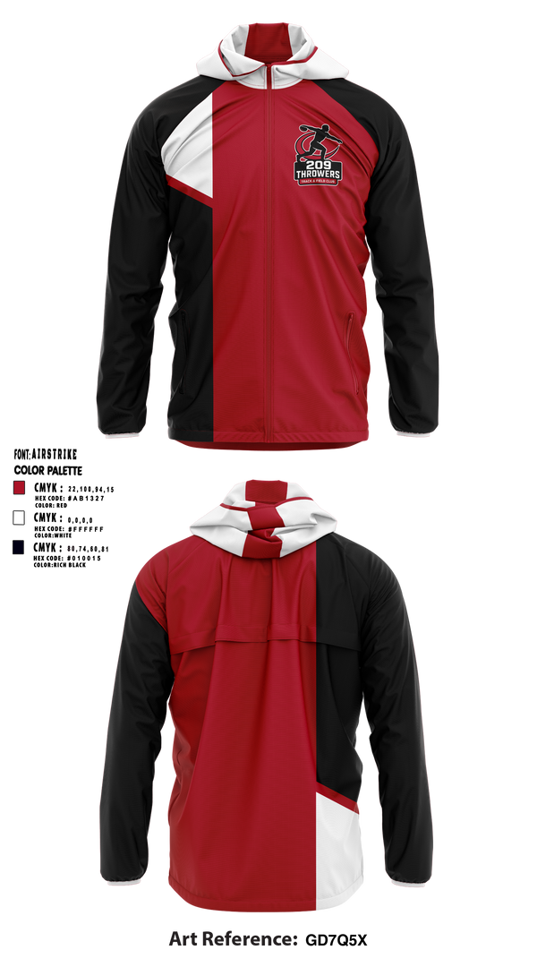 Windbreaker, 209Throwers, Track & Field, Teamtime, Team time, sublimation, custom sports apparel, team uniforms, spirit wear, spiritwear, sports uniforms, custom shirts, team store, custom team store, fundraiser sports, apparel fundraiser