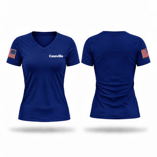 Womens Short Sleeve Vneck Shirt, Cassville, Fire Department, Teamtime, Team time, sublimation, custom sports apparel, team uniforms, spirit wear, spiritwear, sports uniforms, custom shirts, team store, custom team store, fundraiser sports, apparel fundraiser