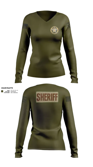 Womens Long Sleeve Vneck Shirt, Ellis County Sheriff’s Office, Police, Teamtime, Team time, sublimation, custom sports apparel, team uniforms, spirit wear, spiritwear, sports uniforms, custom shirts, team store, custom team store, fundraiser sports, apparel fundraiser